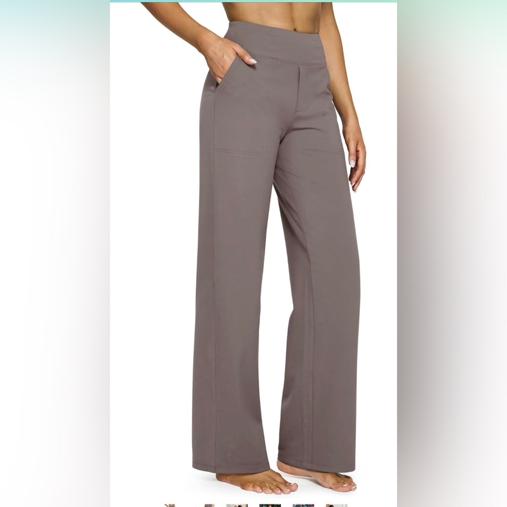 Women's Taupe Wide-Leg Pants